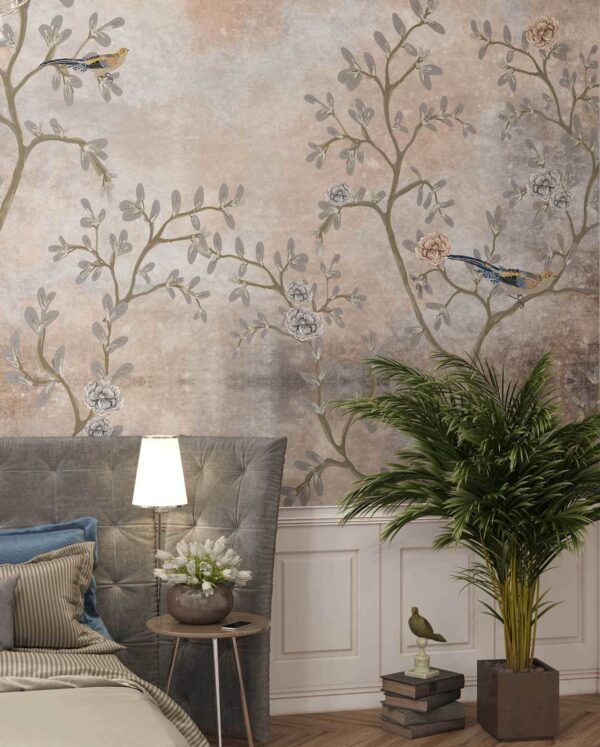 Fototapet Copac cu păsări pe el