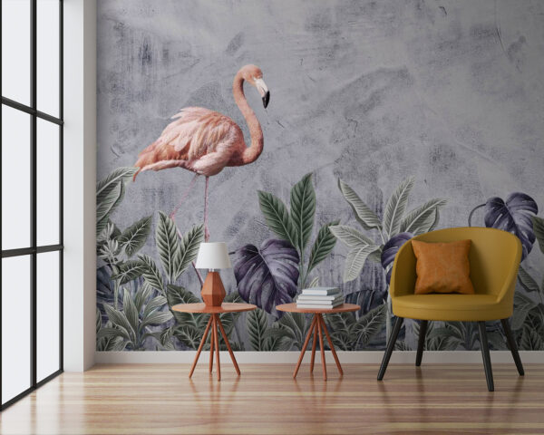 Flamingo și plante Fototapet Flamingo și plante