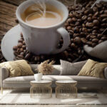 Fototapet Ceașcă de cafea din care iese abur