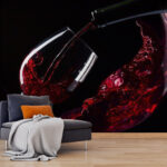 Fototapet Se toarnă un pahar de vin roșu