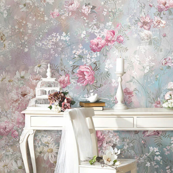 Fototapet Pictura de flori pe un perete