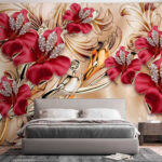 Fototapet Design floral ornamentat cu sclipici