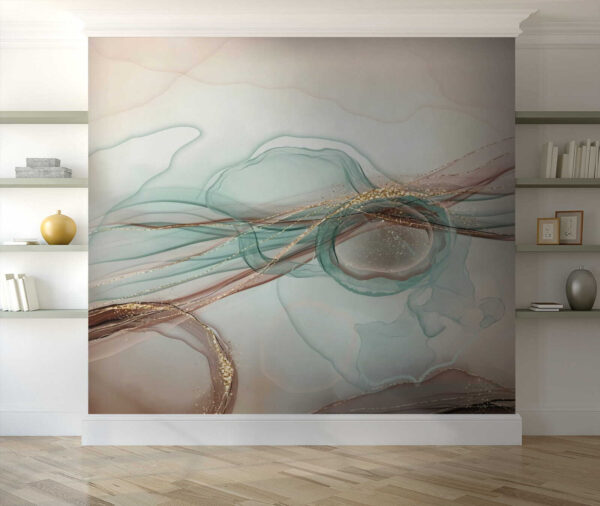 Valuri abstracte cu accente strălucitoare Fototapet Valuri abstracte cu accente strălucitoare