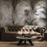 Fototapet Coloane antice în mijlocul vegetației luxuriante