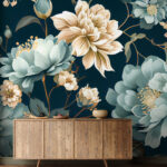 Fototapet Model floral elegant în nuanțe delicate.