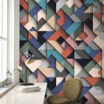 Fototapet Model multicolor de pătrate