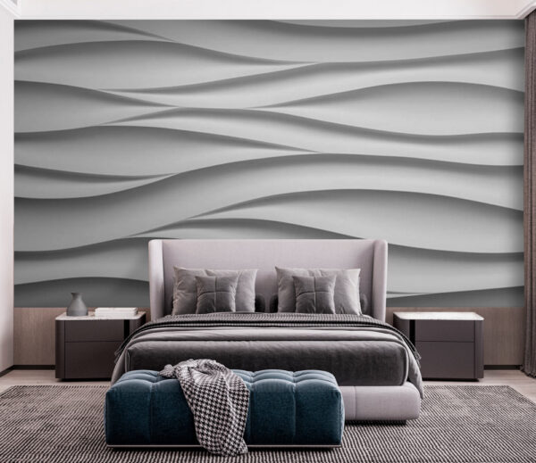 Design cu textură abstractă albă ondulată Fototapet Design cu textură abstractă albă ondulată