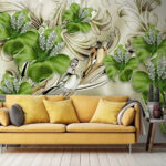Fototapet Flori elegante cu accente decorative.