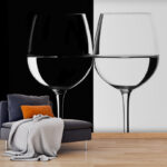 Fototapet Două pahare de vin cu apă în ele
