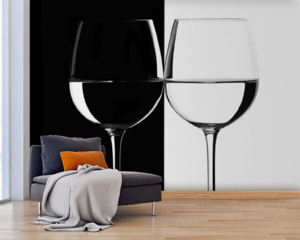 Două pahare de vin cu apă în ele Fototapet Două pahare de vin cu apă în ele