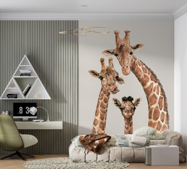 Grup de girafe cu capetele împreună Fototapet Grup de girafe cu capetele împreună
