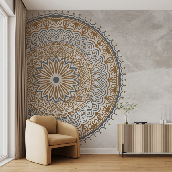 Model circular pe o suprafață albă Fototapet Model circular pe o suprafață albă