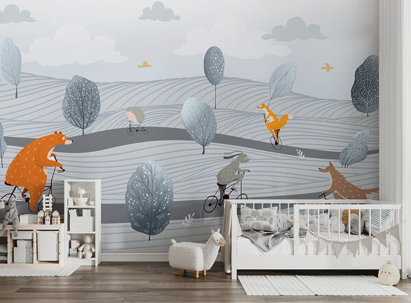 Fototapet Fototapet Câine care călărește o bicicletă (SKU: u98687)