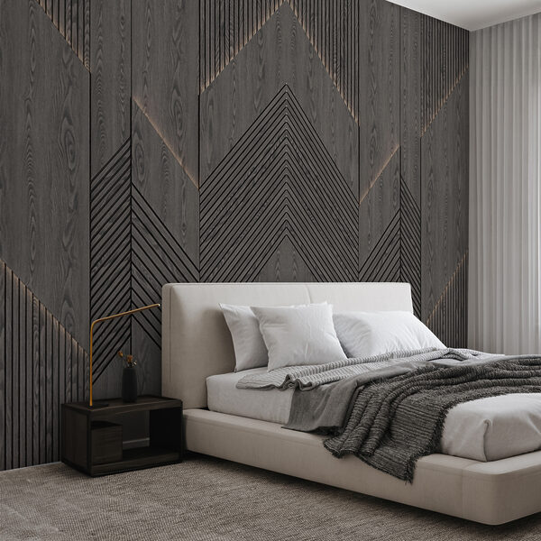 Model geometric pe suprafață de lemn Fototapet Model geometric pe suprafață de lemn