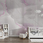 Fototapet Abstract pastel cu accente roz.