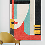 Tablouri Afiș abstract cu design geometric Bauhaus.