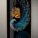 Tablouri Elegant Betta Swirls în lumina neon