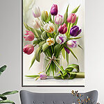 Tablouri Buchet vibrant de lalele colorate