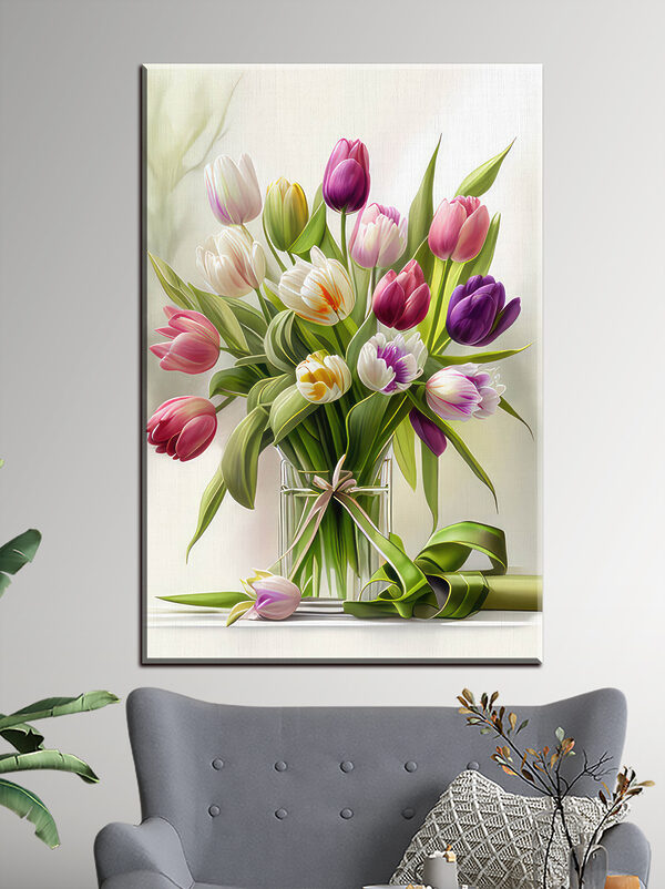 Buchet vibrant de lalele colorate Tablouri Buchet vibrant de lalele colorate