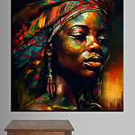 Tablouri Portret vibrant cu modele colorate.