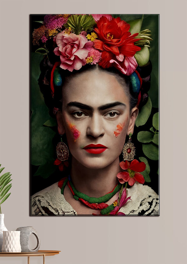 Coafură florală vibrantă și culori îndrăznețe Tablouri Coafură florală vibrantă și culori îndrăznețe