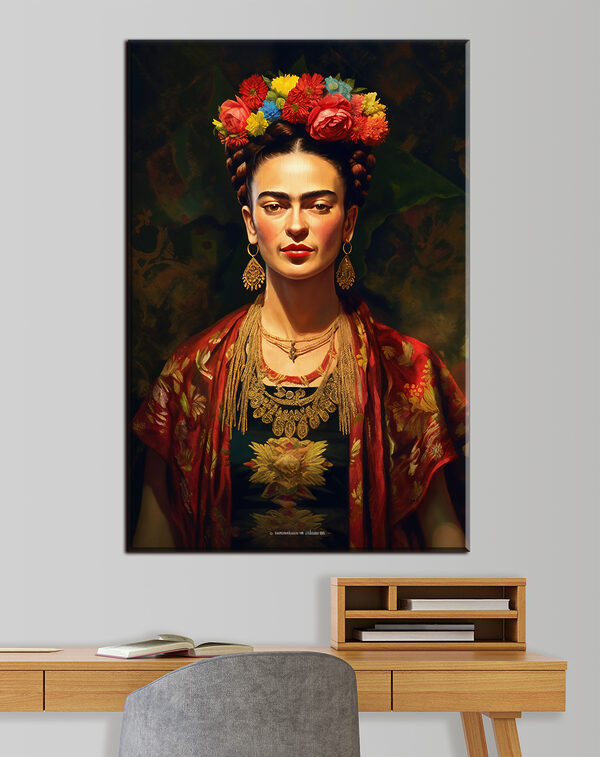 Florile colorate pun în valoare portretul elegant Tablouri Florile colorate pun în valoare portretul elegant