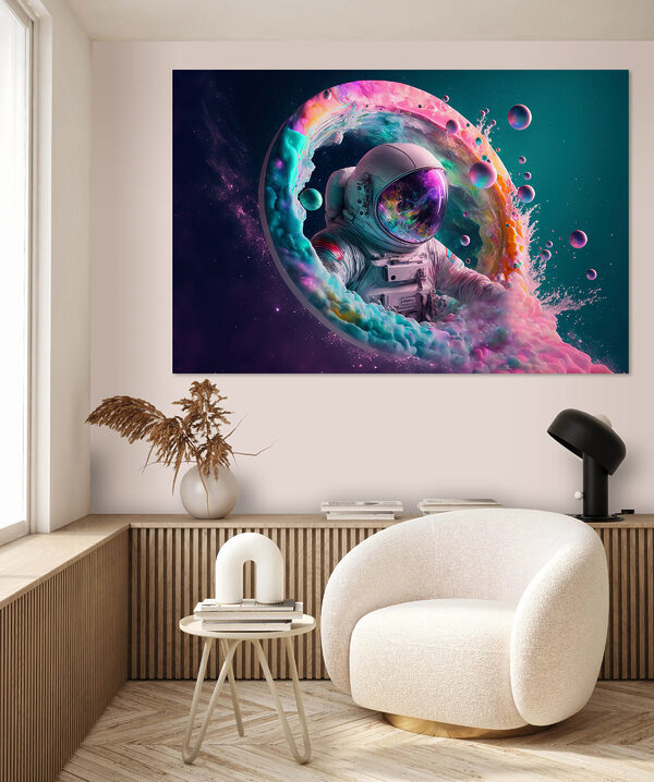 Un astronaut într-un cerc colorat Tablouri Un astronaut într-un cerc colorat