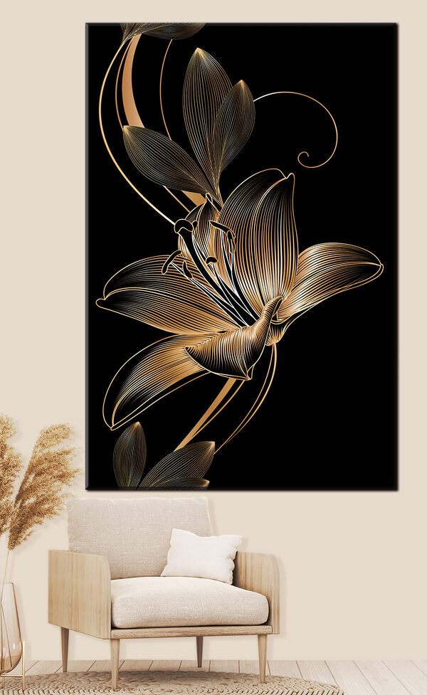 Ilustrație florală elegantă cu linii fine Tablouri Ilustrație florală elegantă cu linii fine