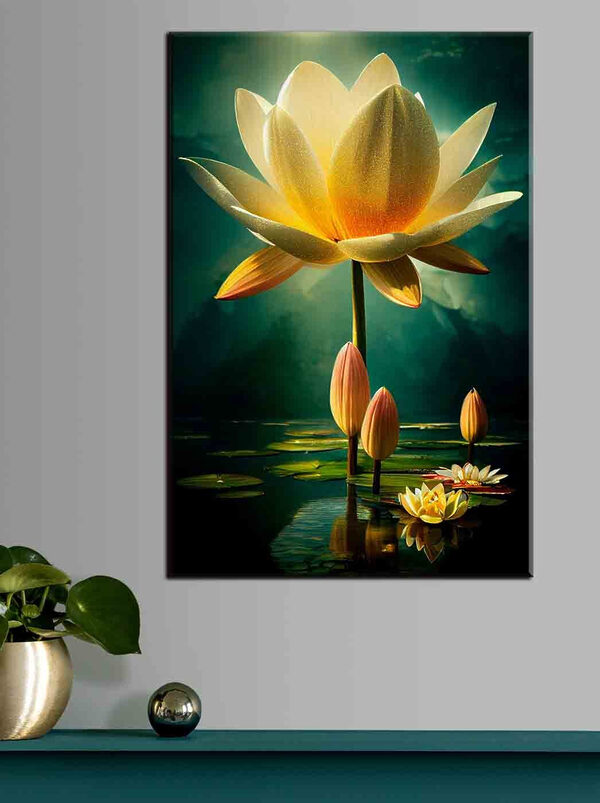 Lotus înflorit în mijlocul apelor liniștite Tablouri Lotus înflorit în mijlocul apelor liniștite