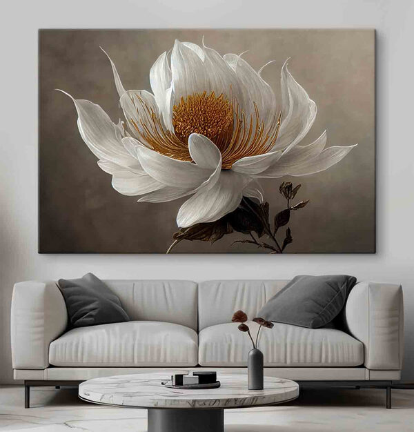 Floare albă elegantă în floare Tablouri Floare albă elegantă în floare