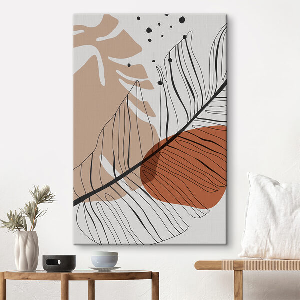 Frunze abstracte cu tonuri pământii Tablouri Frunze abstracte cu tonuri pământii