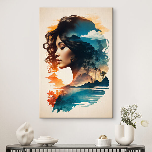 Tablouri Peisaj de vis în șuvițele ei curgătoare