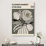 Tablouri Ilustrație florală retro în tonuri stinse.