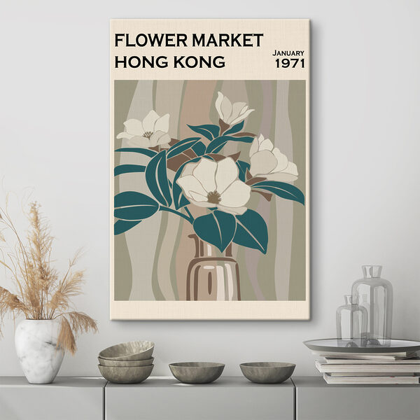 Afișul pieței de flori din Hong Kong, 1971 Tablouri Afișul pieței de flori din Hong Kong, 1971