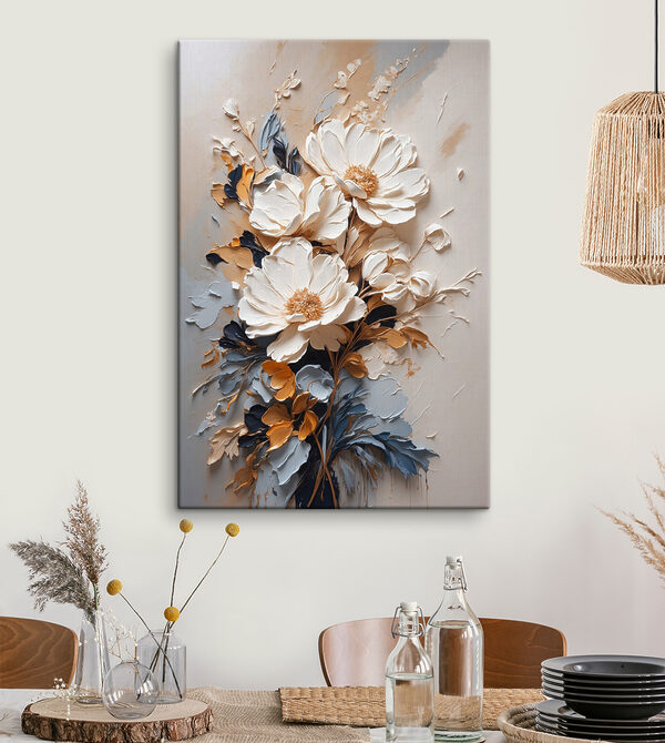 Artizanat floral texturat în tonuri neutre Tablouri Artizanat floral texturat în tonuri neutre