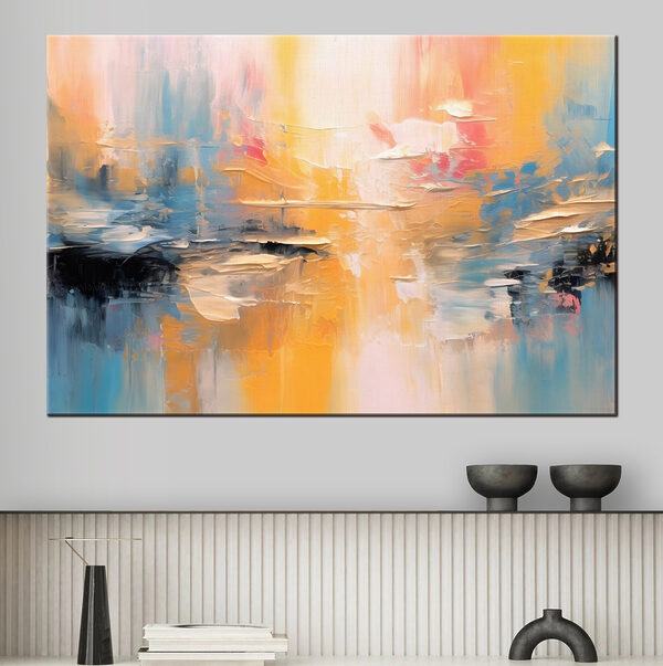 Peisaj abstract cu tușe vibrante Tablouri Peisaj abstract cu tușe vibrante