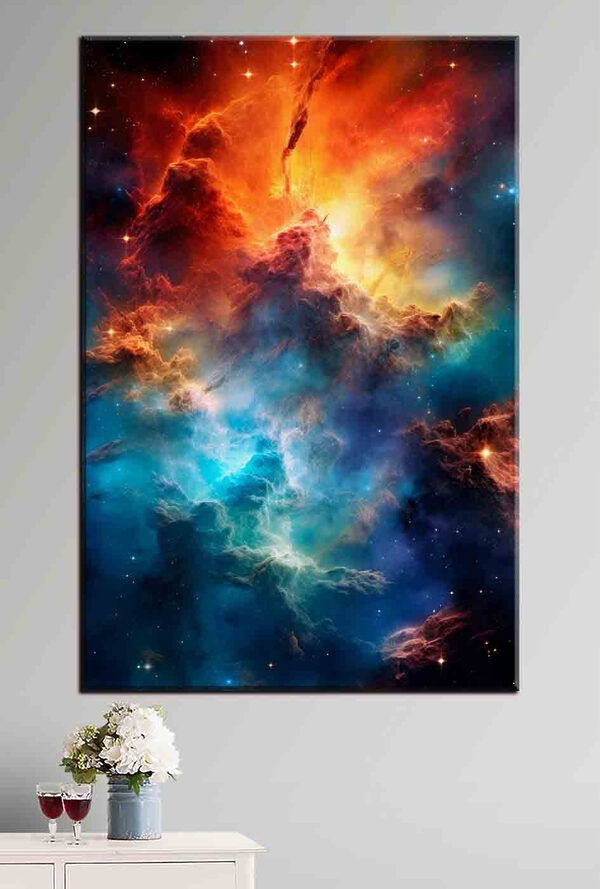 Nori colorați și stele în spațiu Tablouri Nori colorați și stele în spațiu
