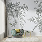 Fototapet Schiță florală cu detalii complicate