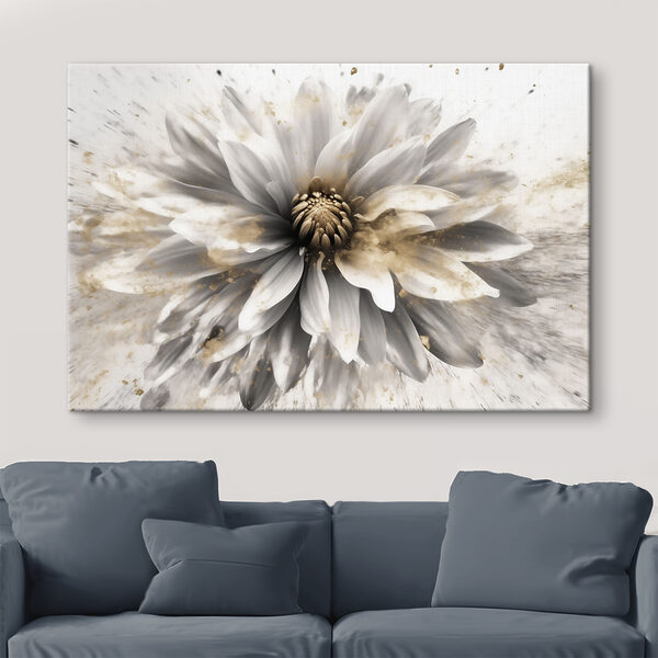 Floare albă cu efect artistic de stropire Tablouri Floare albă cu efect artistic de stropire