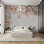 Fototapet Bordură florală cu petale roz