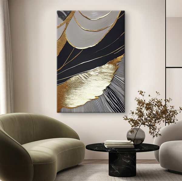 Modele abstracte negre și metalice Tablouri Modele abstracte negre și metalice