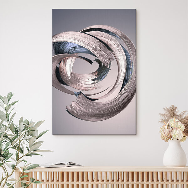 Vârtej metalic abstract pe gri Tablouri Vârtej metalic abstract pe gri