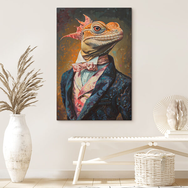 Șopârlă în ținută elegantă Tablouri Șopârlă în ținută elegantă