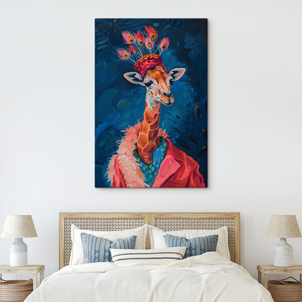 Girafă purtând o pălărie Tablouri Girafă purtând o pălărie
