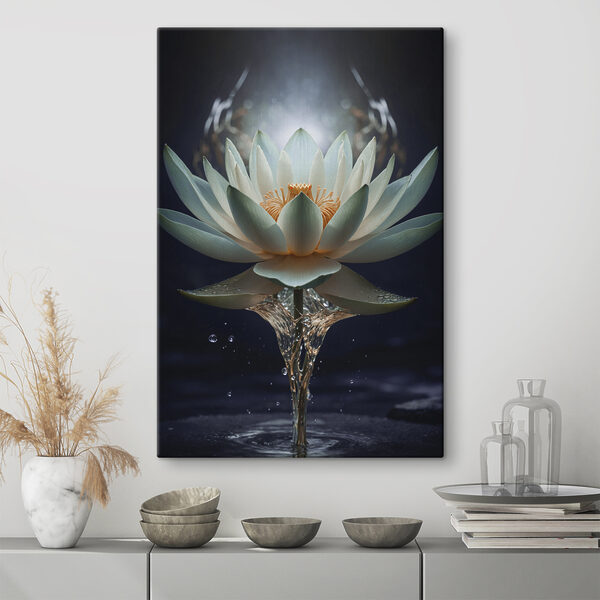 Lotus radiant ieșind din apă Tablouri Lotus radiant ieșind din apă