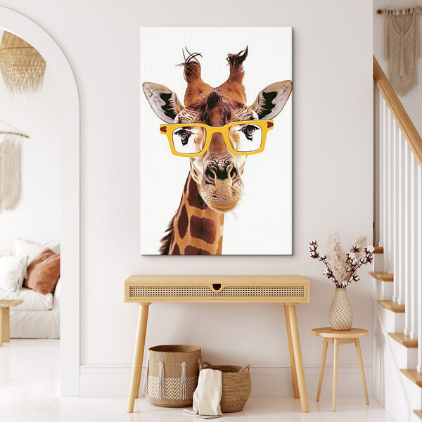 Girafă cu ochelari galbeni Tablouri Girafă cu ochelari galbeni