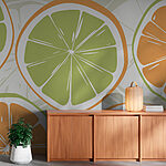 Fototapet Design colorat cu model de fructe citrice