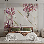 Fototapet Desen floral abstract cu tonuri violet.