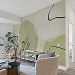 Fototapet Linie neagră pe o suprafață albă