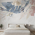 Fototapet Design abstract cu frunze tropicale.